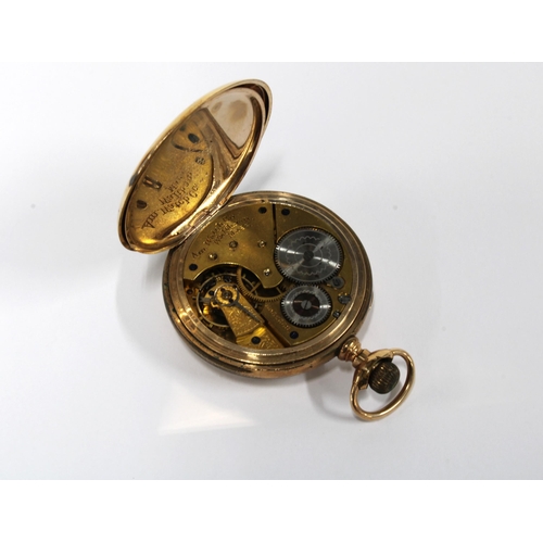 120H - A gold plated Waltham open face pocket watch