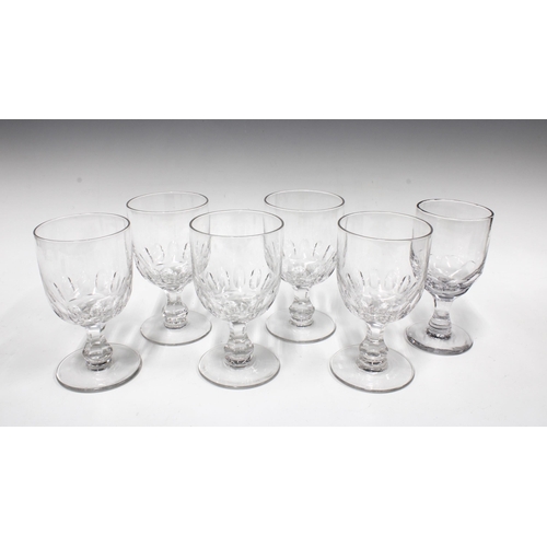 131 - Set of five glass rummers, 15cm, together with another similar (6)