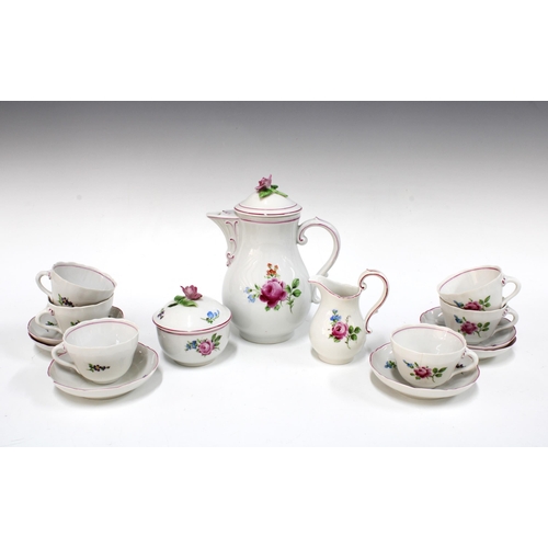 133 - Van Schierholz continental porcelain teaset, one cup and saucer a/f, coffee pot 18cm (15)