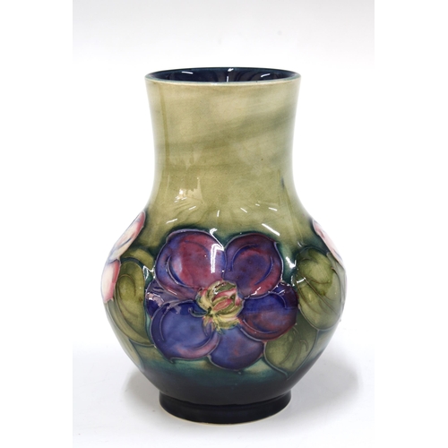 138 - Moorcroft pottery clematis pattern vase, with facsimile backstamp, 12cm