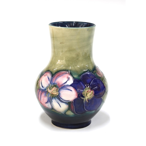 138 - Moorcroft pottery clematis pattern vase, with facsimile backstamp, 12cm