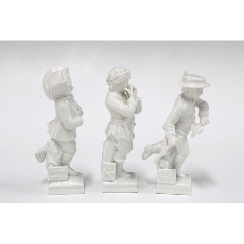 146 - Three Berlin porcelain blanc de chine figures, 11cm (3)