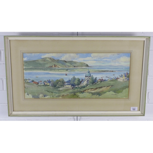 182 - FRANK C. BELCHER (1905-1959), CONWAY ESTUARY FROM THE VARDRE, signed watercolour, framed under glass... 