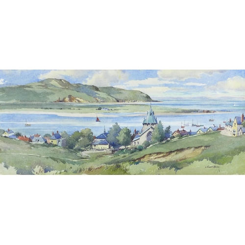 182 - FRANK C. BELCHER (1905-1959), CONWAY ESTUARY FROM THE VARDRE, signed watercolour, framed under glass... 