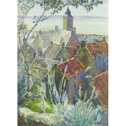 183 - ELIZABETH G. MOLYNEAUX, R.S.W (1887-1969), CULROSS ROOFS, signed watercolour, framed under glass and... 