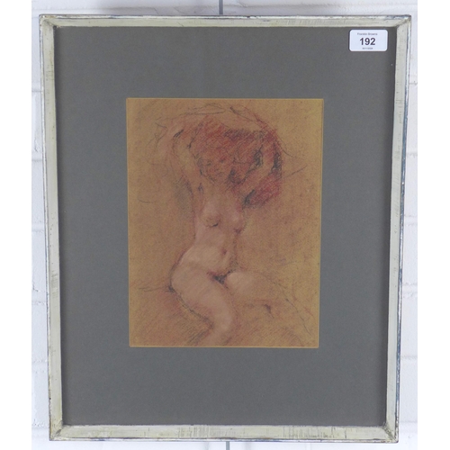 192 - STEPHEN BARRAS, still life pastel drawing of a female nude, framed under glass and labelled verso, 2... 