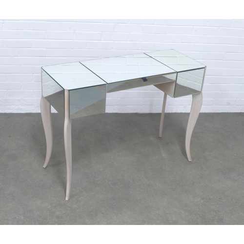 228 - Contemporary mirrored glass dressing table,  the middle section lifting to form a dressing mirror, o... 