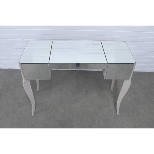 228 - Contemporary mirrored glass dressing table,  the middle section lifting to form a dressing mirror, o... 