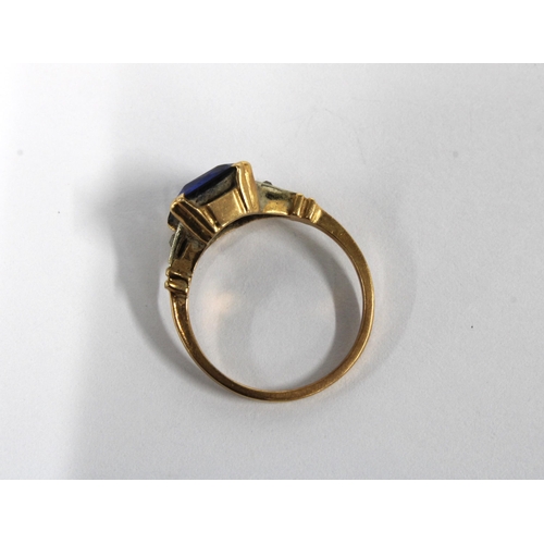 23 - 14k gold gemset ring, stamped 14k