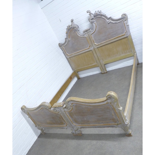 270 - Louis XVI style double bed frame, 186 x 157 x 213cm.