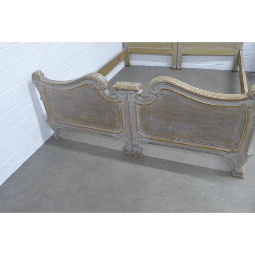 270 - Louis XVI style double bed frame, 186 x 157 x 213cm.