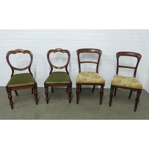 272 - Two pairs of Victorian mahogany side chairs. (2)