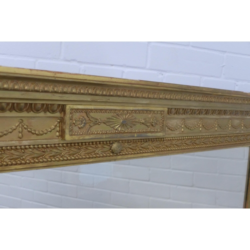 273 - A large Adam's style giltwood framed overmantle mirror, 116 x 140cm.