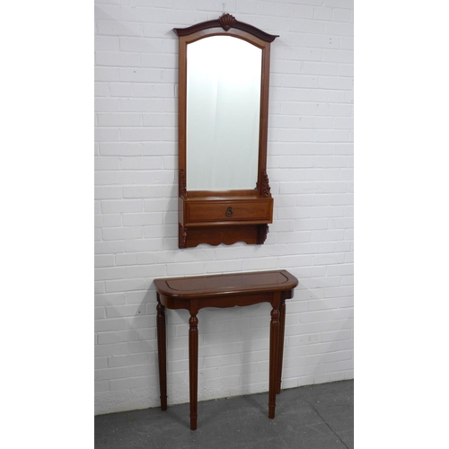 287 - Chinoiserie hardwood console table and mirror. (2)