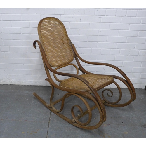 292 - Bentwood rocking chair, 50 x 89cm.