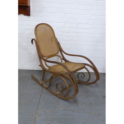 292 - Bentwood rocking chair, 50 x 89cm.