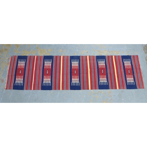 294 - An Aleppo kelim fine woven runner,  243 x 65cm.