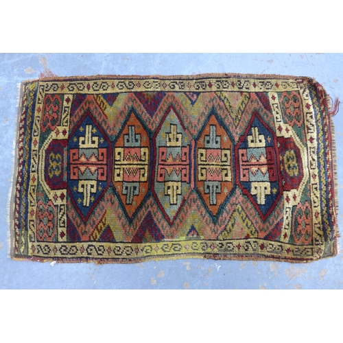 295 - Caucasian mat, 90 x 52cm.