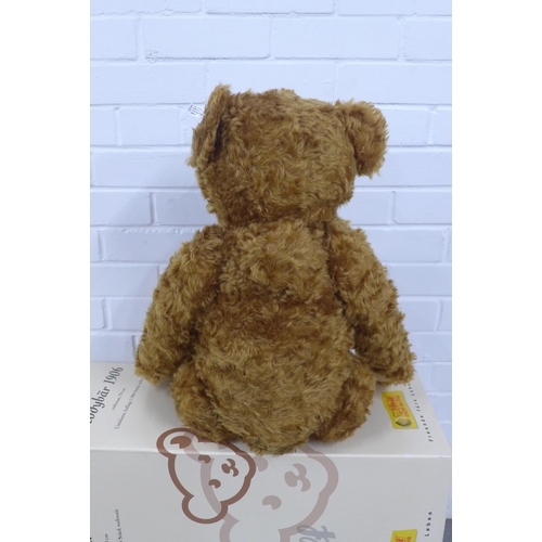 446 - Steiff teddy bear, 1906 replica, 70cm tall with original box and certificate