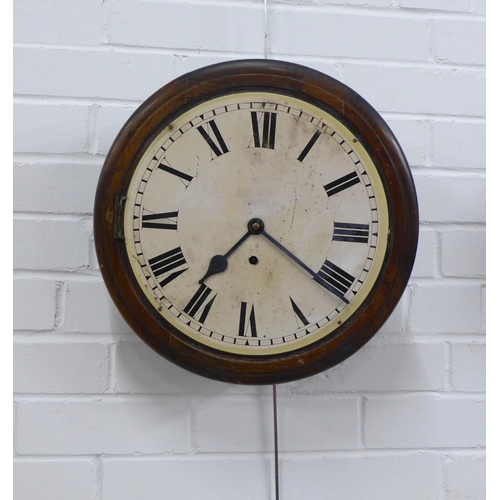 447 - Circular wall clock, 37cm, a/f