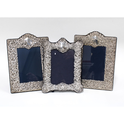 49 - George V silver photograph frame, Chester 1918 and two by Richard Comyns with Sheffield 1992 hallmar... 