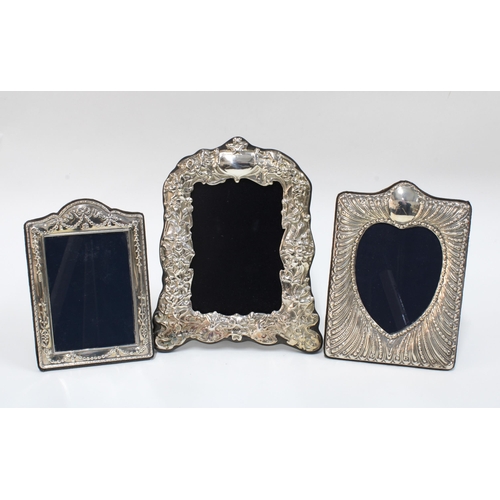 50 - Three modern silver picture frames, Sheffield and Birmingham hallmarks, largest 18 x 23cm (3)