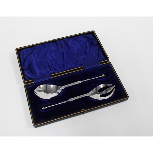 60I - IAN McCORMICK, IONA white metal spoon and fork, stamped IMC IONA, with a later box (2)