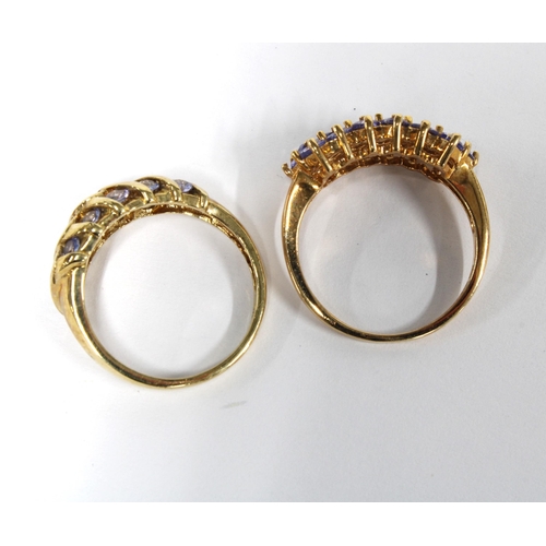 88 - Two 9ct gold tanzanite dress rings, stamped 375