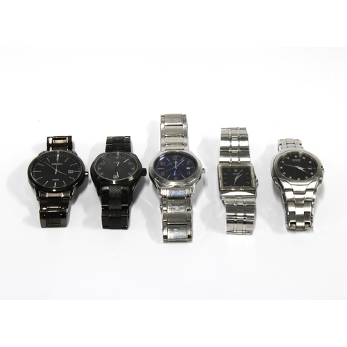 120Z - Five Gents wristwatches to include Citizen Eco-Drive, Storm and John Rocha, etc (5)