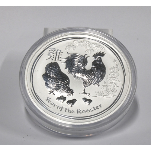 59A - A 2017 Australian $30 1kg 9999 grade silver 'coin', Year of the Rooster, encapsulated.