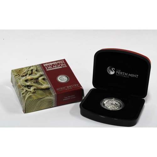 59E - The Perth Mint, Australia 1oz silver proof high relief coin, encapsulated with presentation box