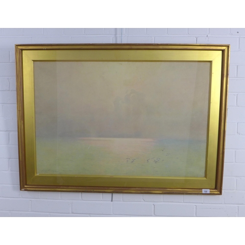 108 - GEORGE COCKRAM, R.I., R.C.A. (BRITISH 1861-1950) THE SILENT SEA, signed watercolour, framed under gl... 