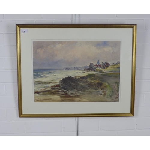 114 - JOHN BLAIR (SCOTTISH 1850 - 1934), ST MONAN'S, watercolour, signed, titled & dated 1915, framed unde... 