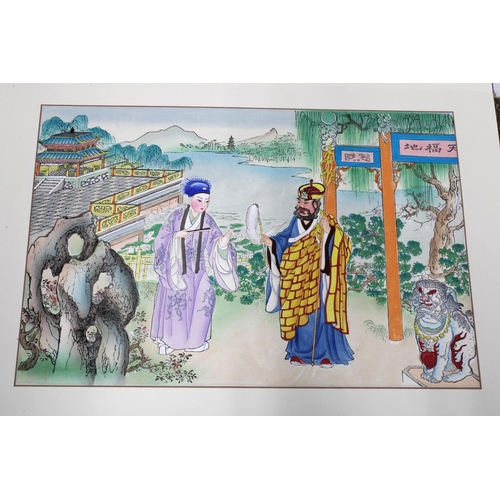 128 - THE LEGEND OF THE WHITE SNAKE, sixteen coloured prints, in a Chinese folio (16)