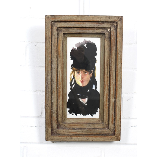 2 - THOMAS WILSON, AFTER MANET, watercolour, framed under glass.  9.3 x 23cm. Provenance: Open Eye Galle... 