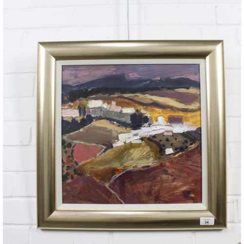 34 - SHEILA MACMILLAN DA PAI (SCOTTISH 1928 - 2018), RONDA, signed mixed media on board, framed under gla... 