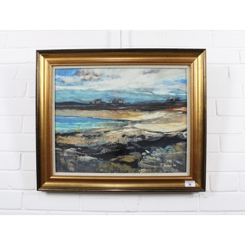 36 - FRANCIS (FRANK) CURRAN (SCOTTISH) BALEPHETRISH BAY-TREE, signed oil, framed under glass with a Torra... 