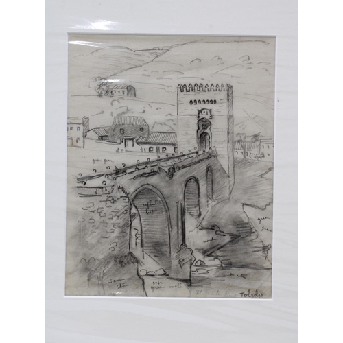 39 - ANNA MARY HOTCHKISS, RSA (SCOTTISH 1885 - 1984), THE ALHAMBRA, watercolour & pencil sketch, & TOLEDO... 