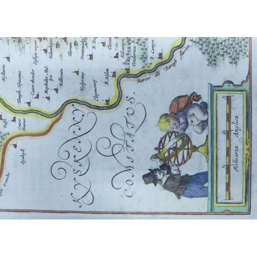 145 - Blaeu, hand coloured map of Catherlough (Carlow)25 x 38cm unframed