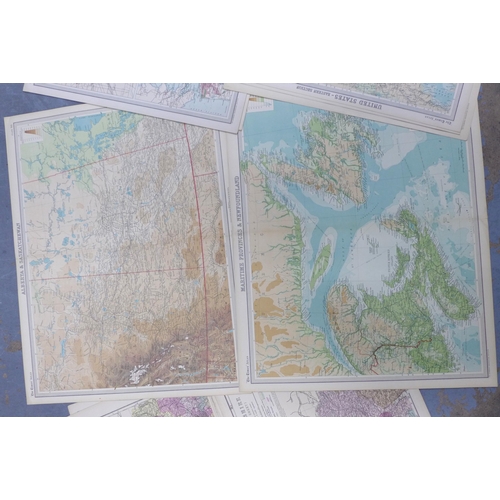 148 - A quantity of unframed Ordnance Survey maps & The Times 'Atlas' prints, (a lot)