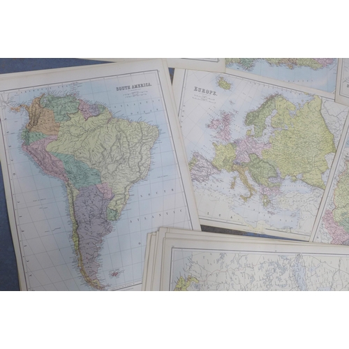 149 - A quantity of unframed world maps published by A & C Black, Edinburgh (a lot)