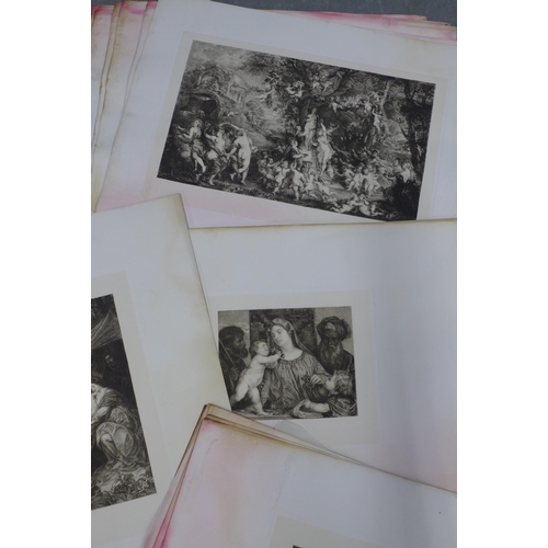 153 - A quantity of unframed etched prints and engravings, (some staining to outer edges)