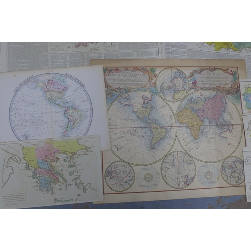 154 - A collection of unframed Geological maps / prints of the countries of the world, (a lot a/f)