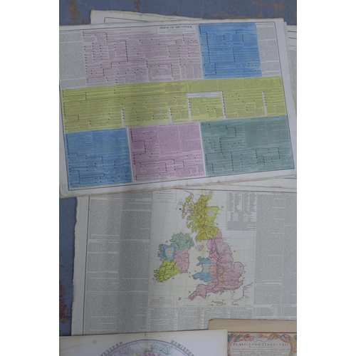 154 - A collection of unframed Geological maps / prints of the countries of the world, (a lot a/f)