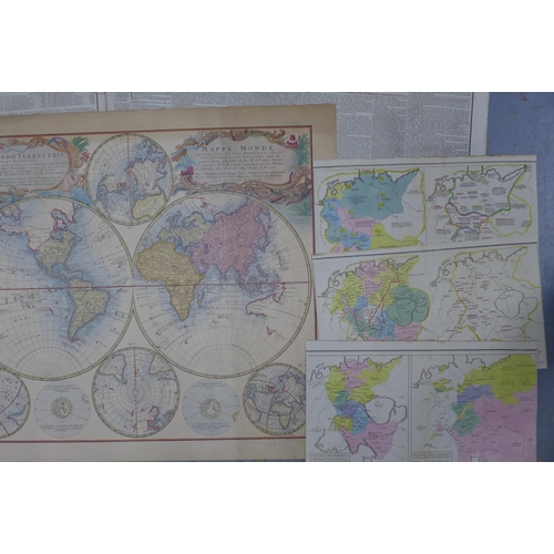 154 - A collection of unframed Geological maps / prints of the countries of the world, (a lot a/f)