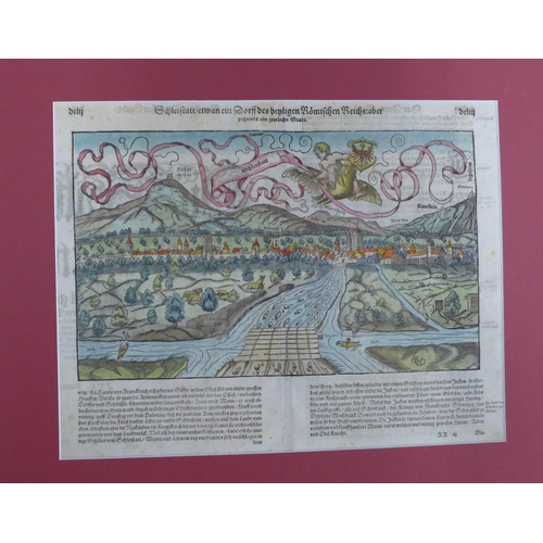 158 - James Basire for Rapins History, hand coloured map of MECHLIN, together with two by Munster, unframe... 