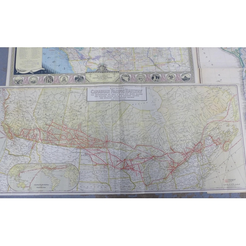 159 - South Western United States map, c1940, Canadian Pacific Railway map and South America, unframed (3)