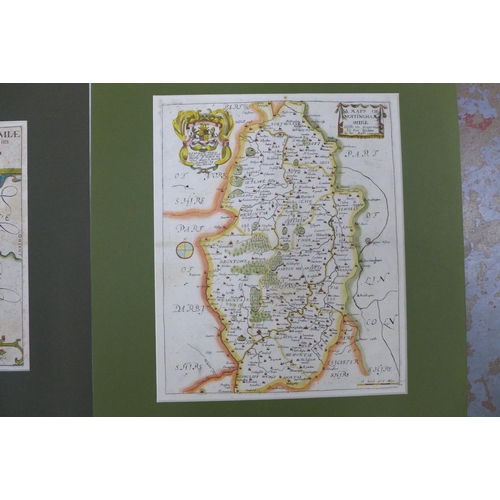 161 - Two unframed maps of Nottinghamshire to include Blome and Kip, (2)