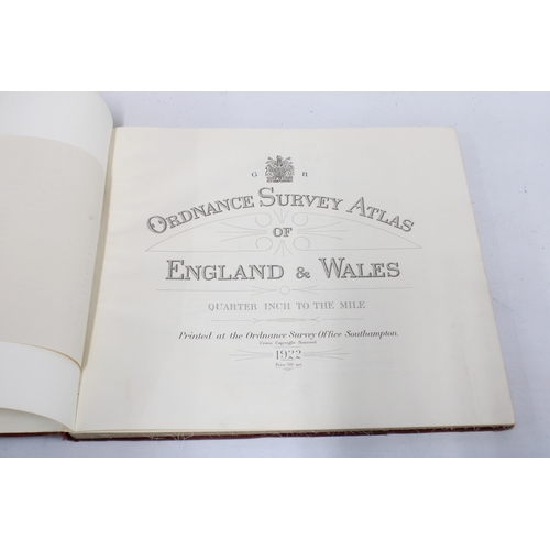 165 - 'Ordnance Survey Atlas of England & Wales' 1922, complete but split, 35 x 40cm