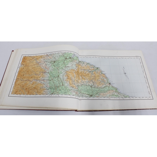 165 - 'Ordnance Survey Atlas of England & Wales' 1922, complete but split, 35 x 40cm